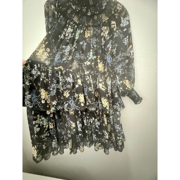 Cinq a Sept Melony Smocked Floral Mini Ruffle Dress Size 00 - Picture 6 of 13